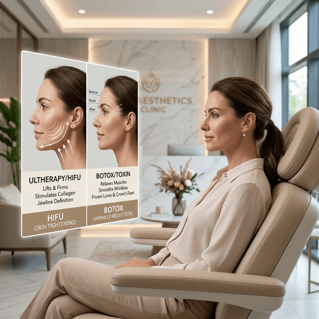 Resultado tratamiento facial — comparativa HIFU vs bótox